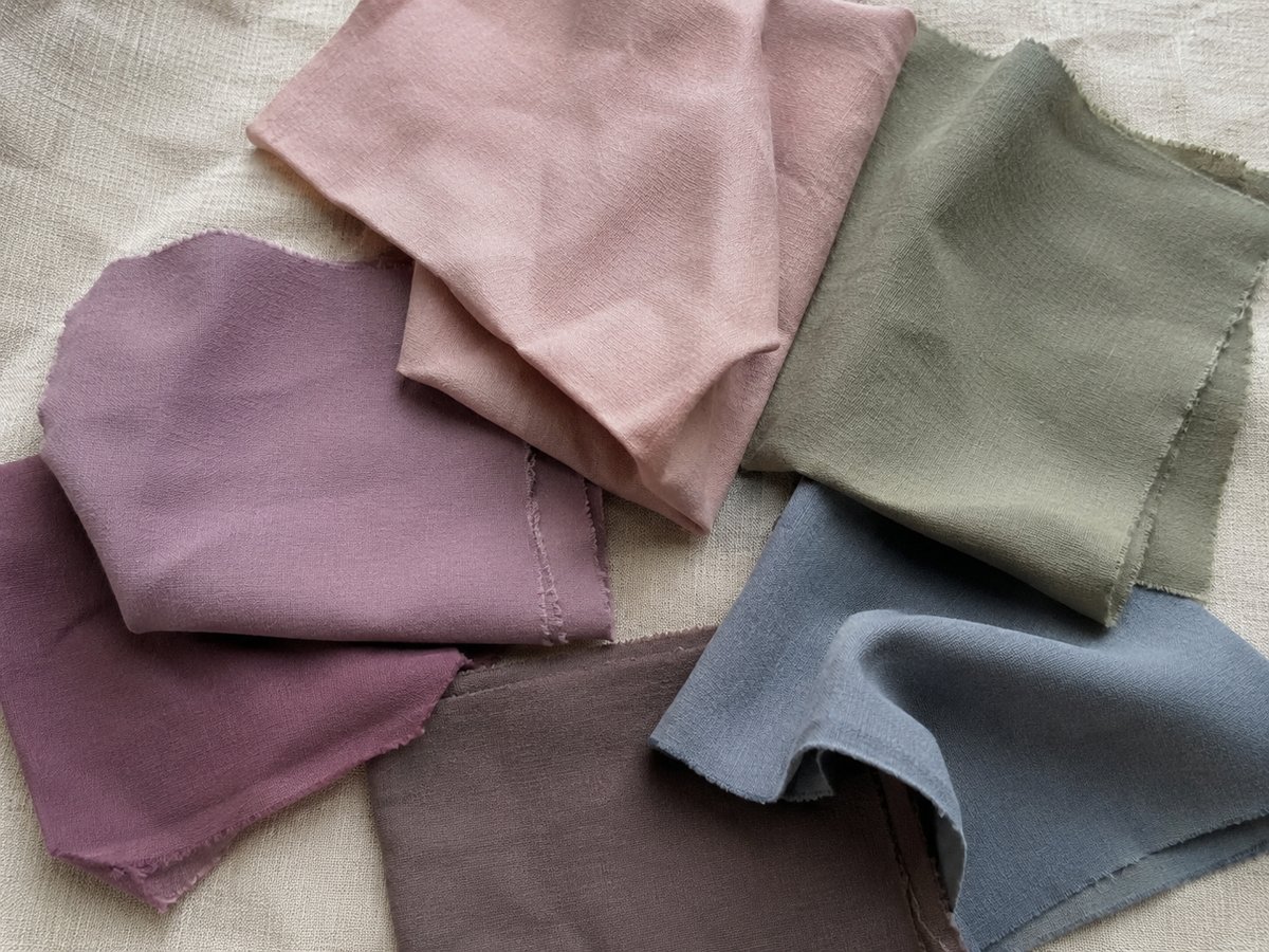 Soft Summer colour palette with rose taupe, sage green, greyish blues and desaturated plums