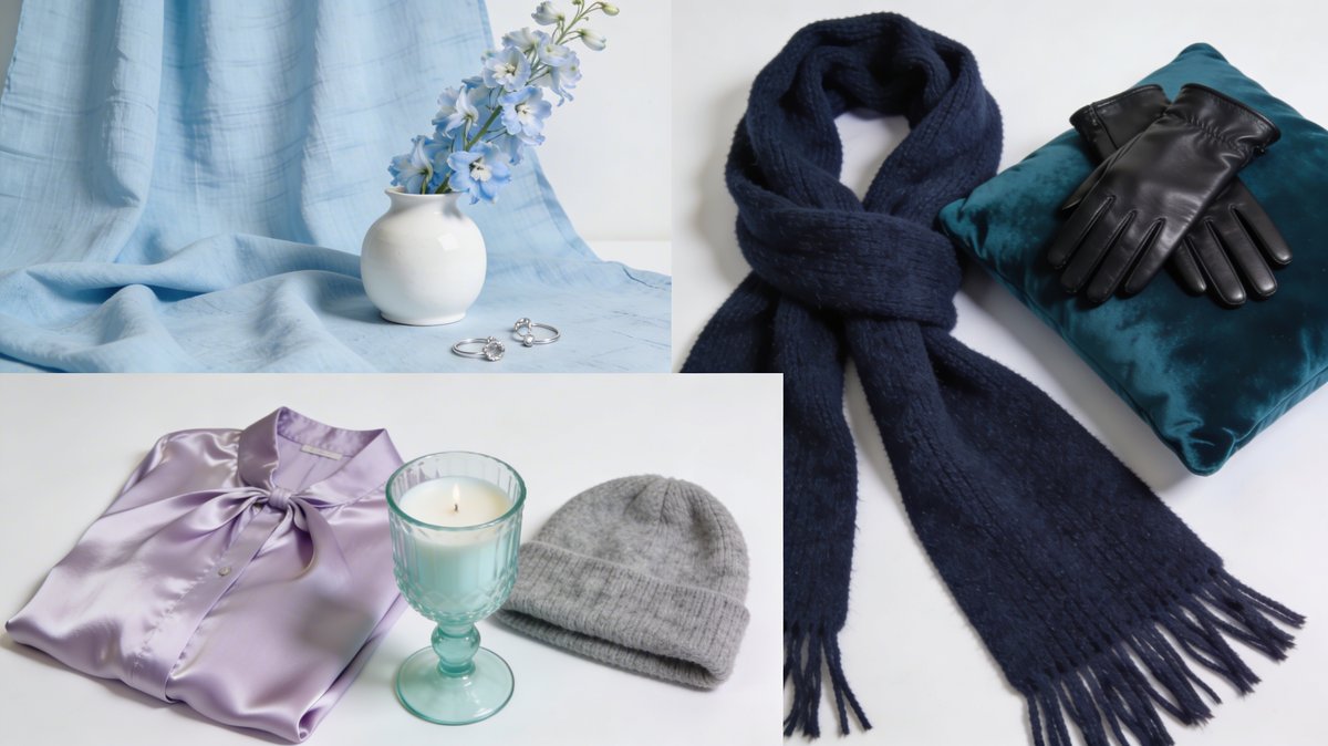 Illustration of the four cool undertone identification tests: veins, jewellery, fabric, and colour draping