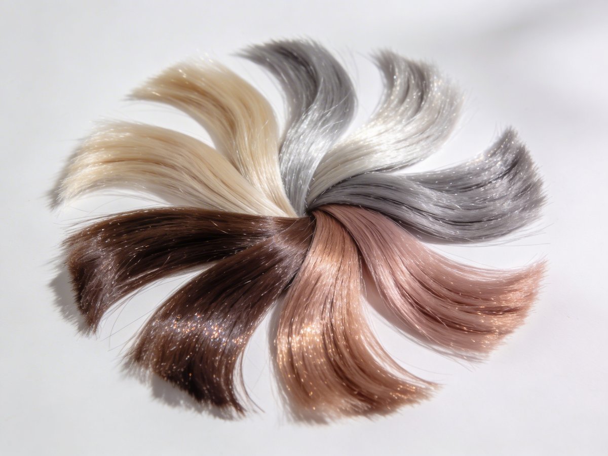 Hair colour palette for summer colour analysis with ashy tones