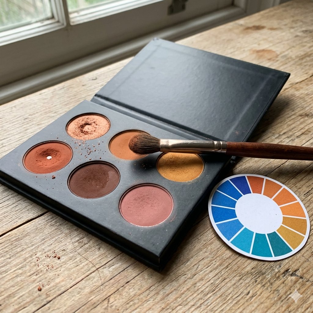 Eyeshadow guide by eye colour using colour wheel complementary relationships