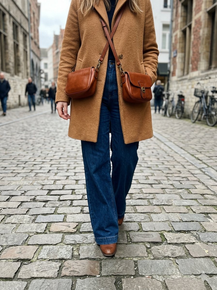 Well-proportioned complementary colour outfit: 70-30 rule applied