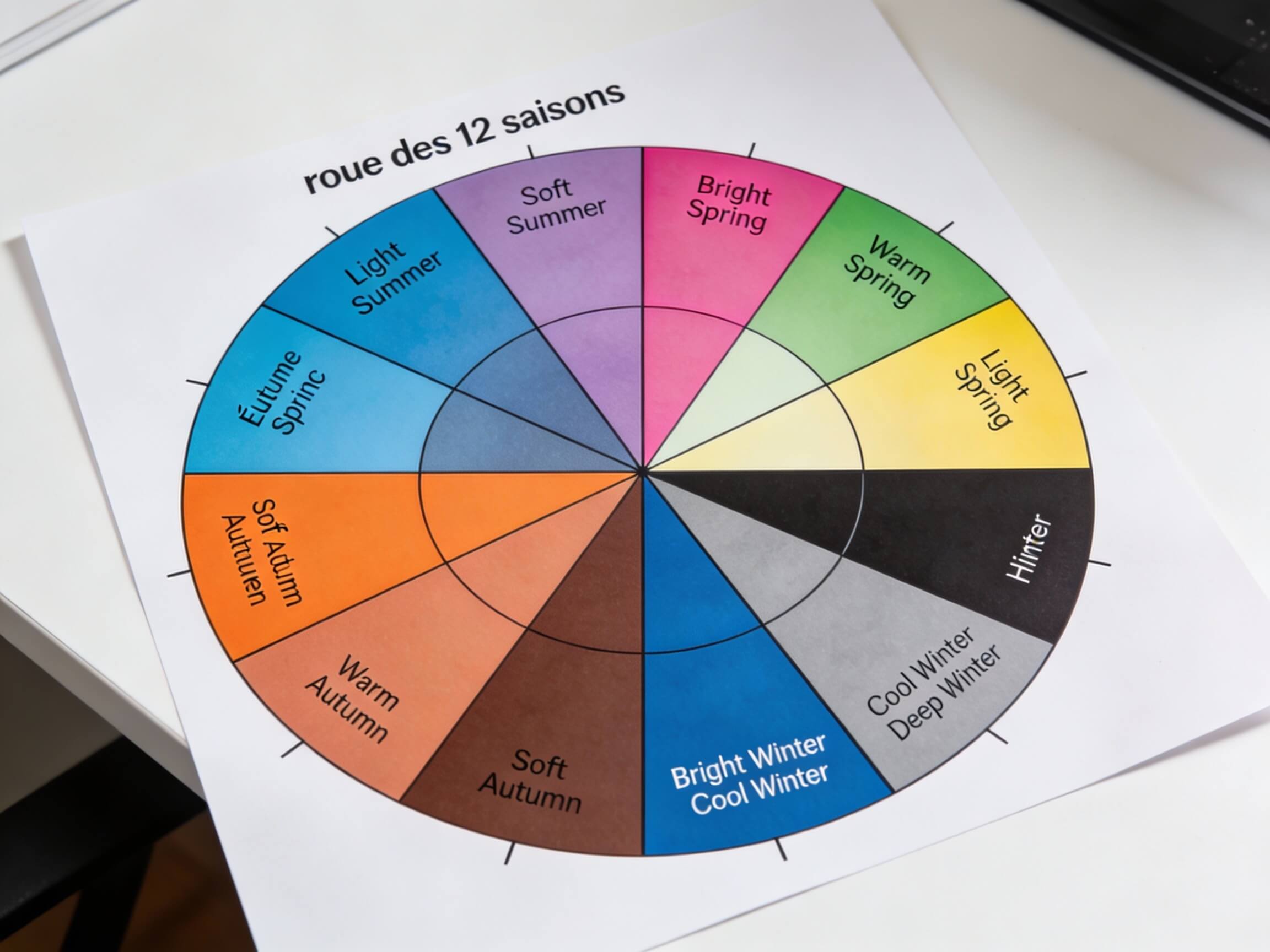 Wheel of the 12 colour analysis sub-seasons