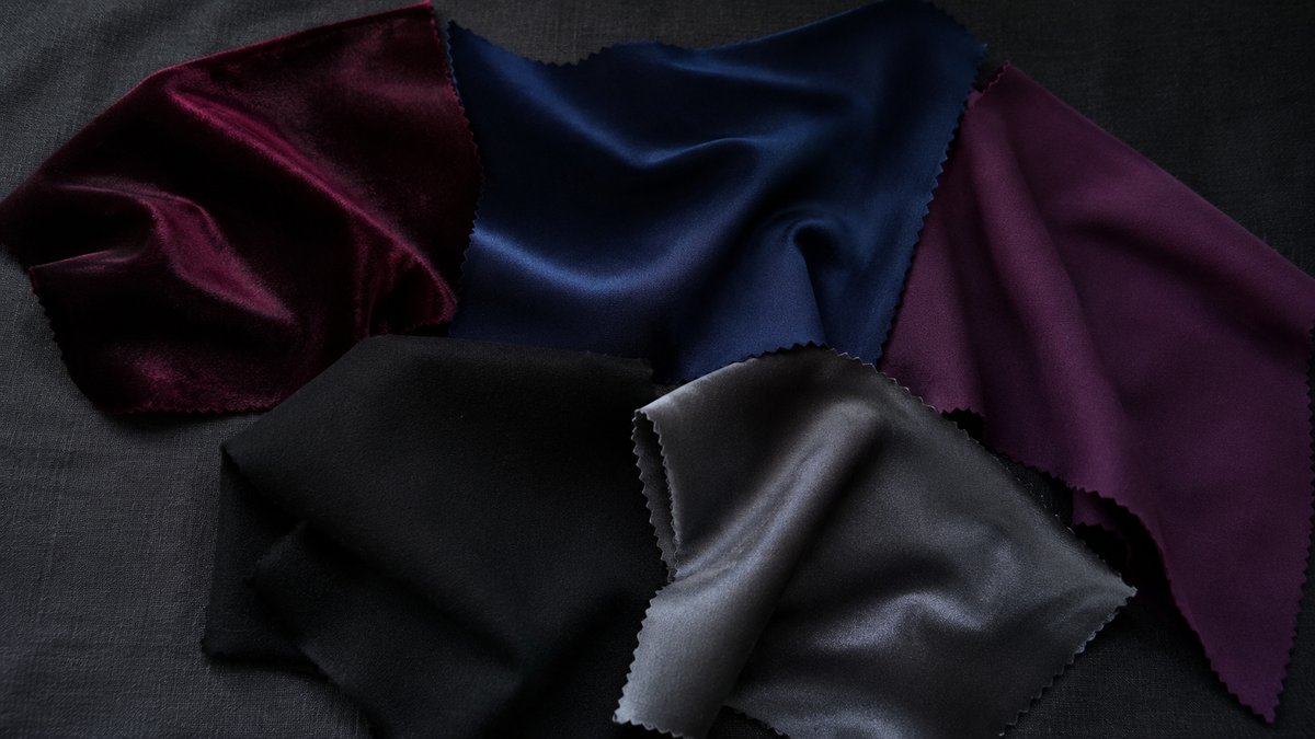 Deep Winter colour palette featuring dark, rich, cool-toned hues